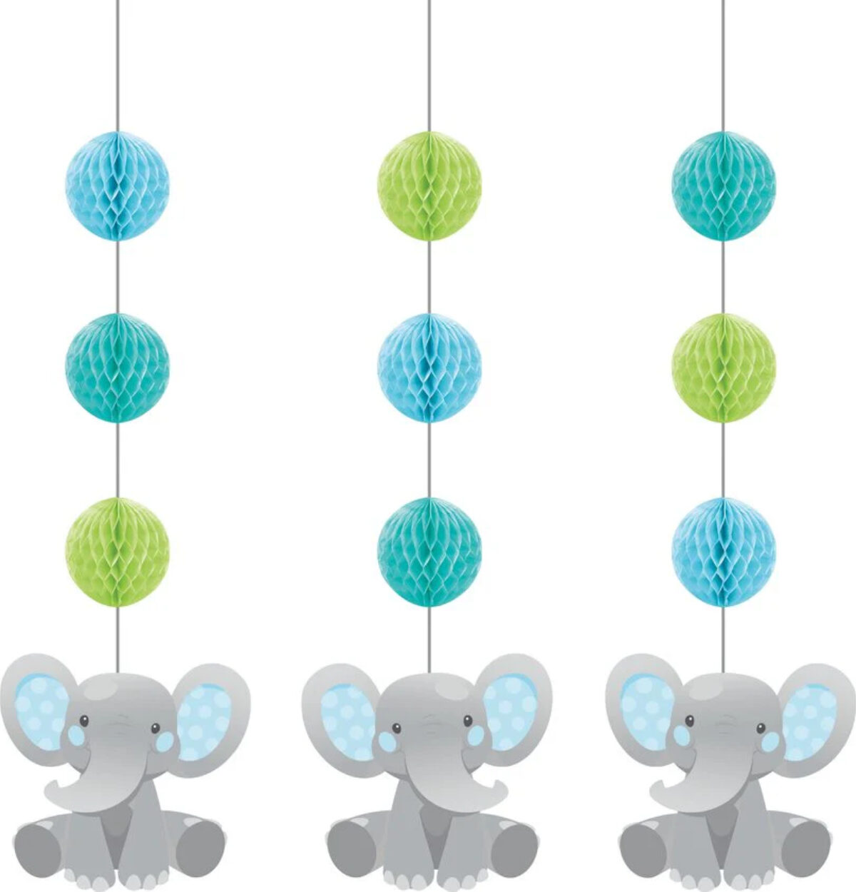 Enchanting Elephant Hanging Cutouts 3CT. - Boy