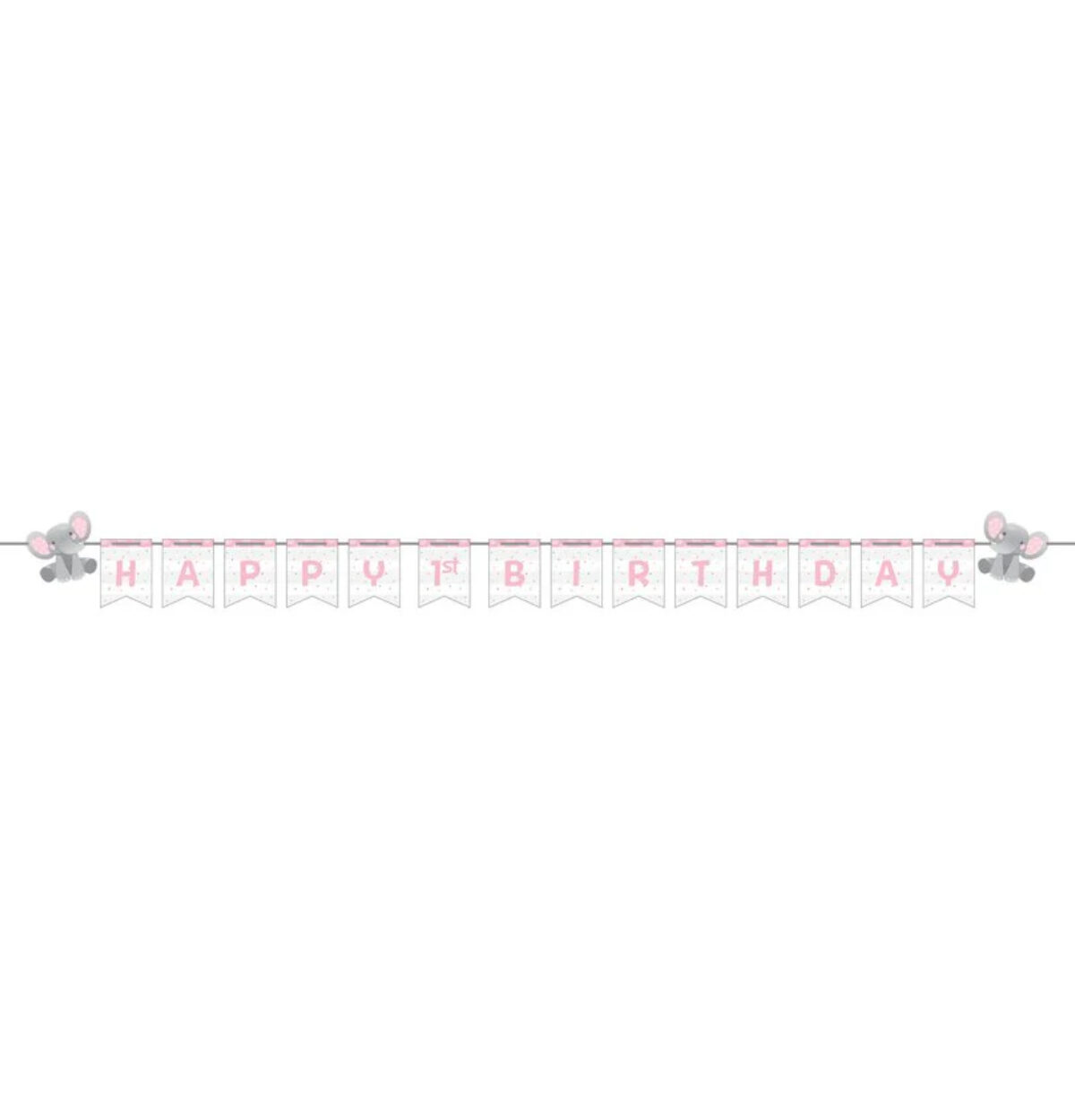 Enchanting Elephant DIY Shaped Banner w/ribbon - Girl