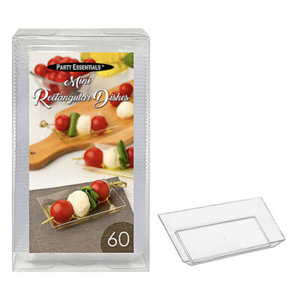 Mini Rectangular Dishes - Clear 60 count
