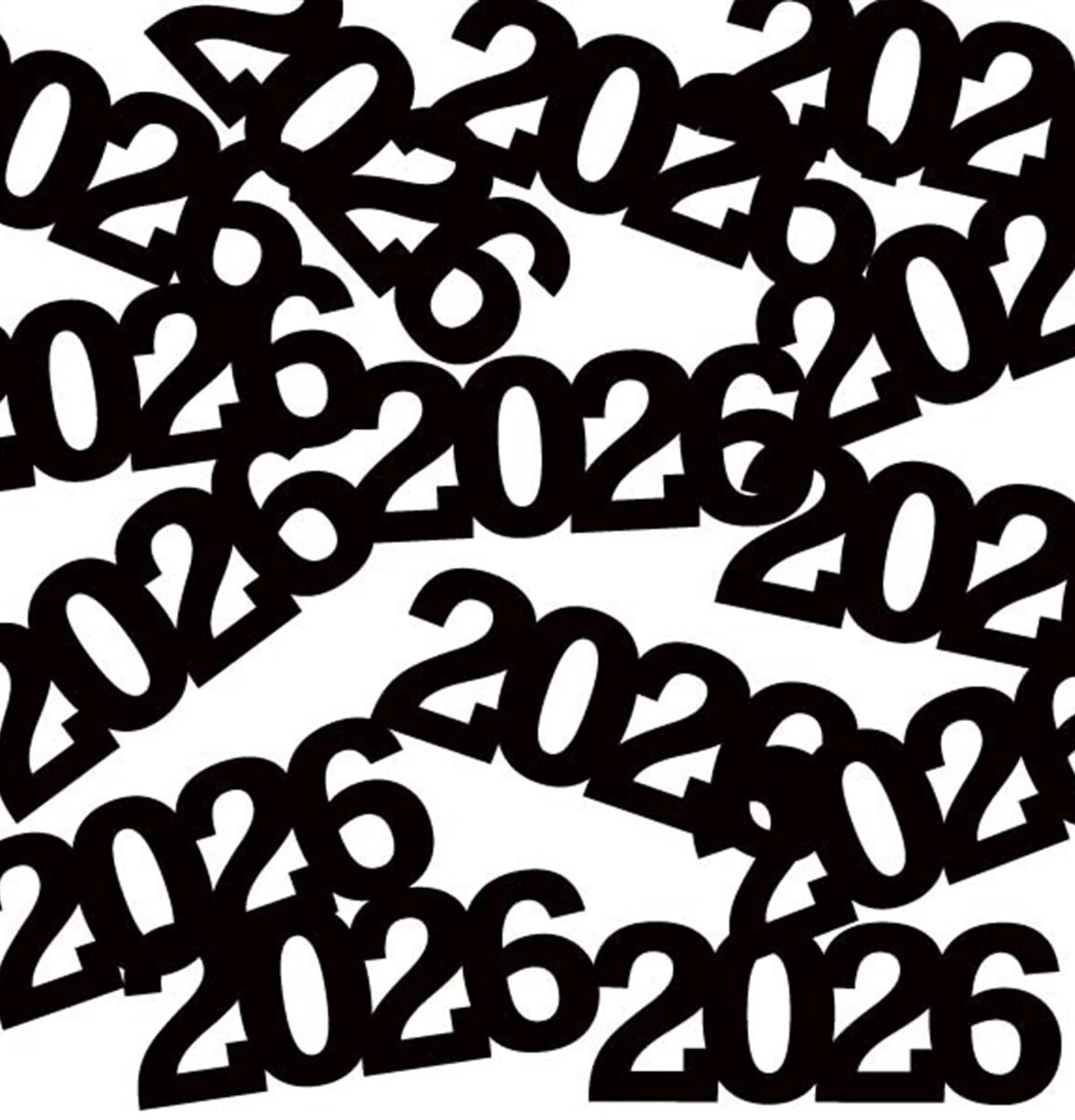 BLACK 2026 CONFETTI 0.5OZ.