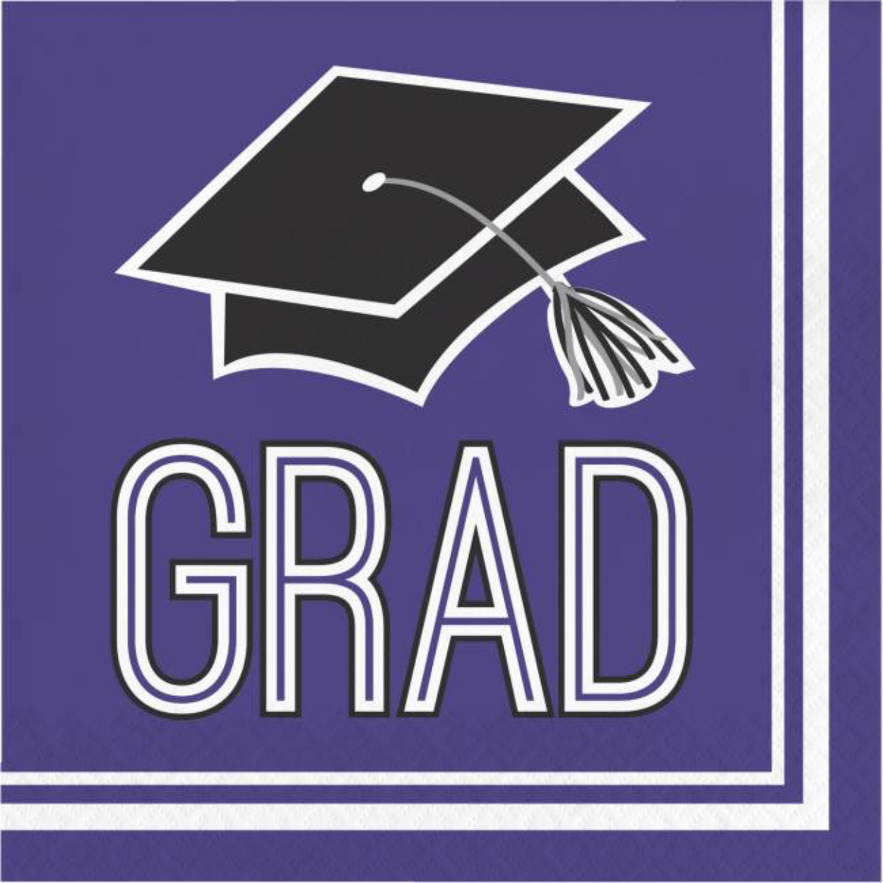 purple-napkin-1.jpg School Spirit Lunch Napkins Purple 36ct. - Image 1