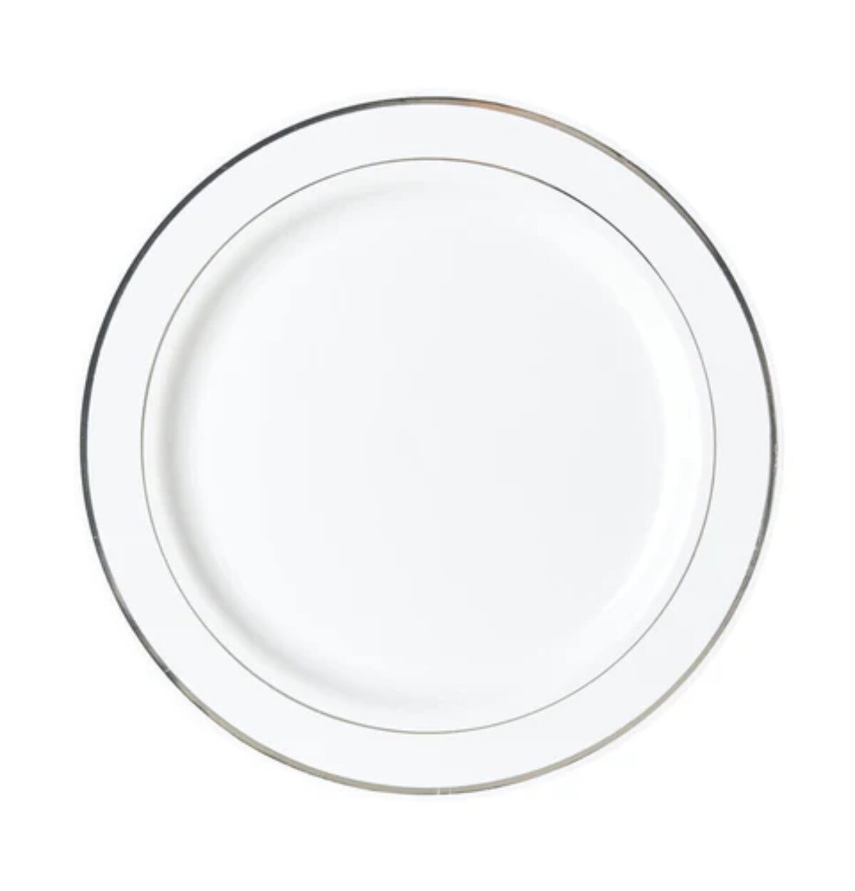 White Plates with Silver Hot Stamp - 10.25 in, 8 ct.
