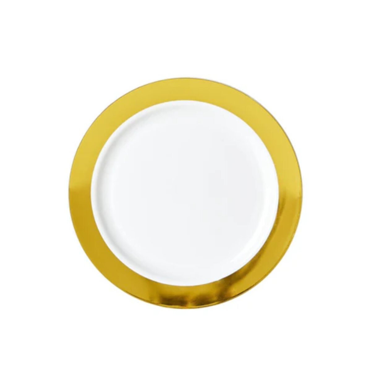 White Plates with Solid Gold Hot Stamp - 10.25 in, 8 ct.