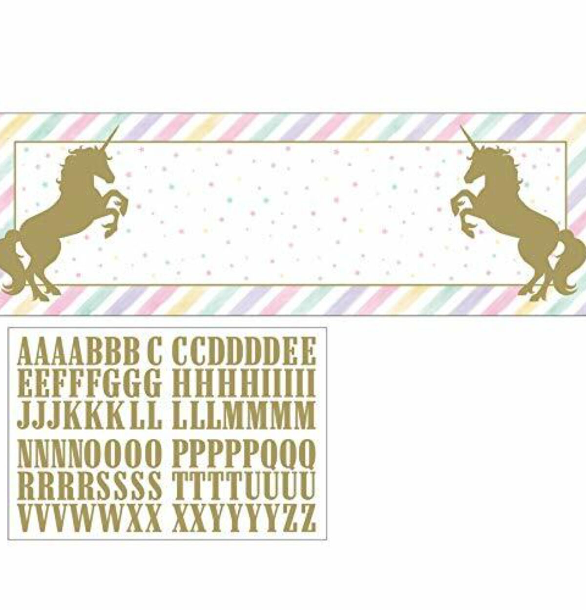 UNICORN SPARKLE CUSTOM GIANT PARTY BANNER W/LETTERS