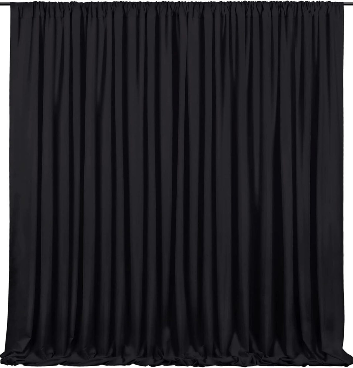 Black Satin Backdrop Curtain - 10 x 10 ft