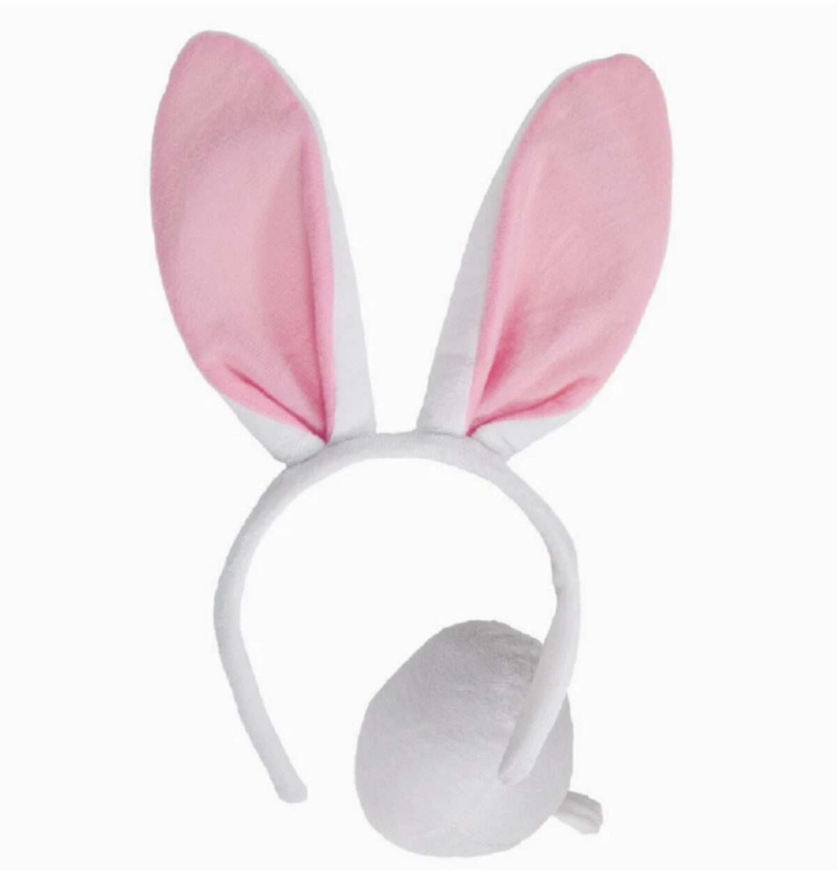 Bunny Ears and Tail - White/Pink