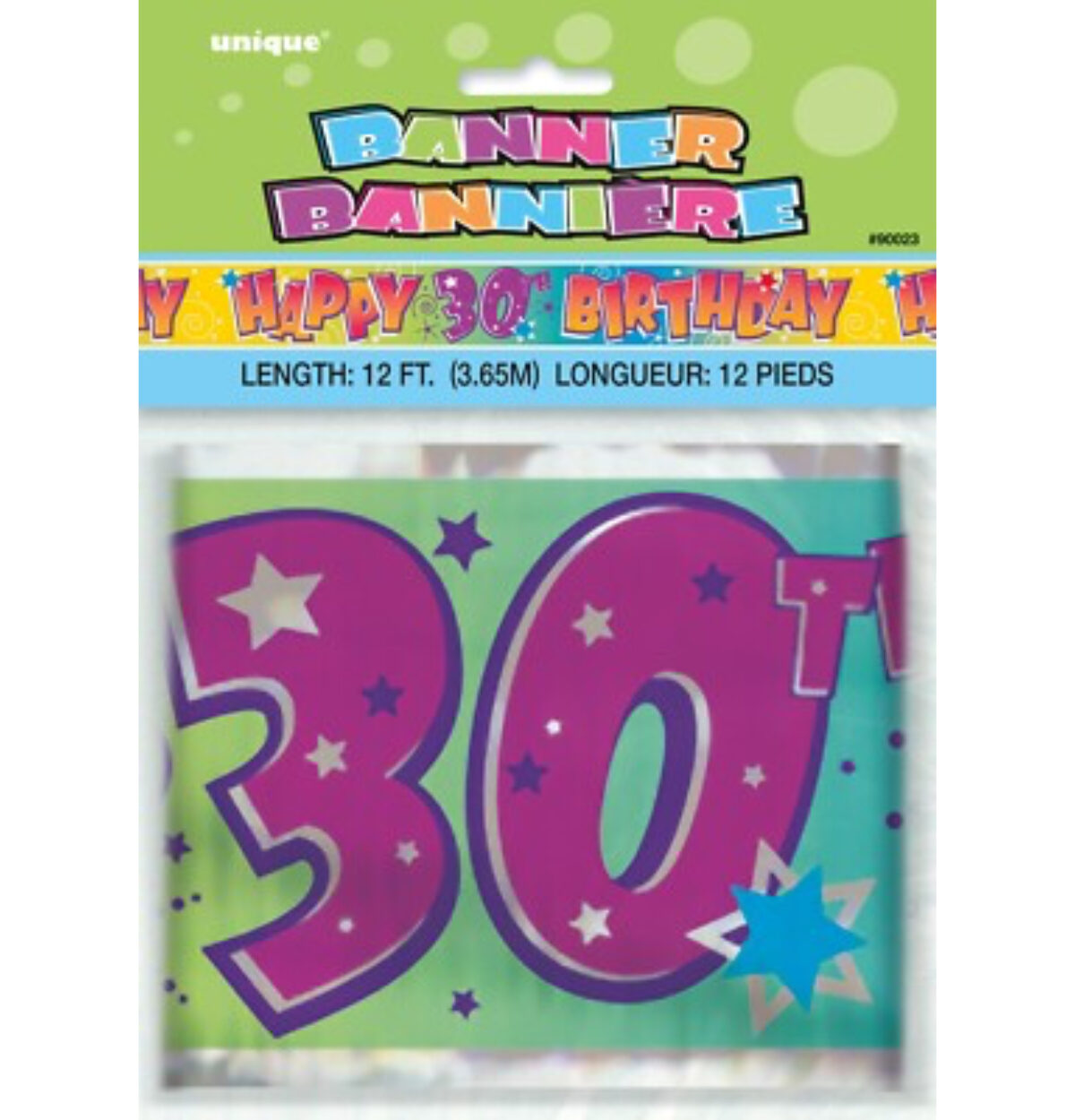 Foil Happy 30Th Bday Banner 12Ft.