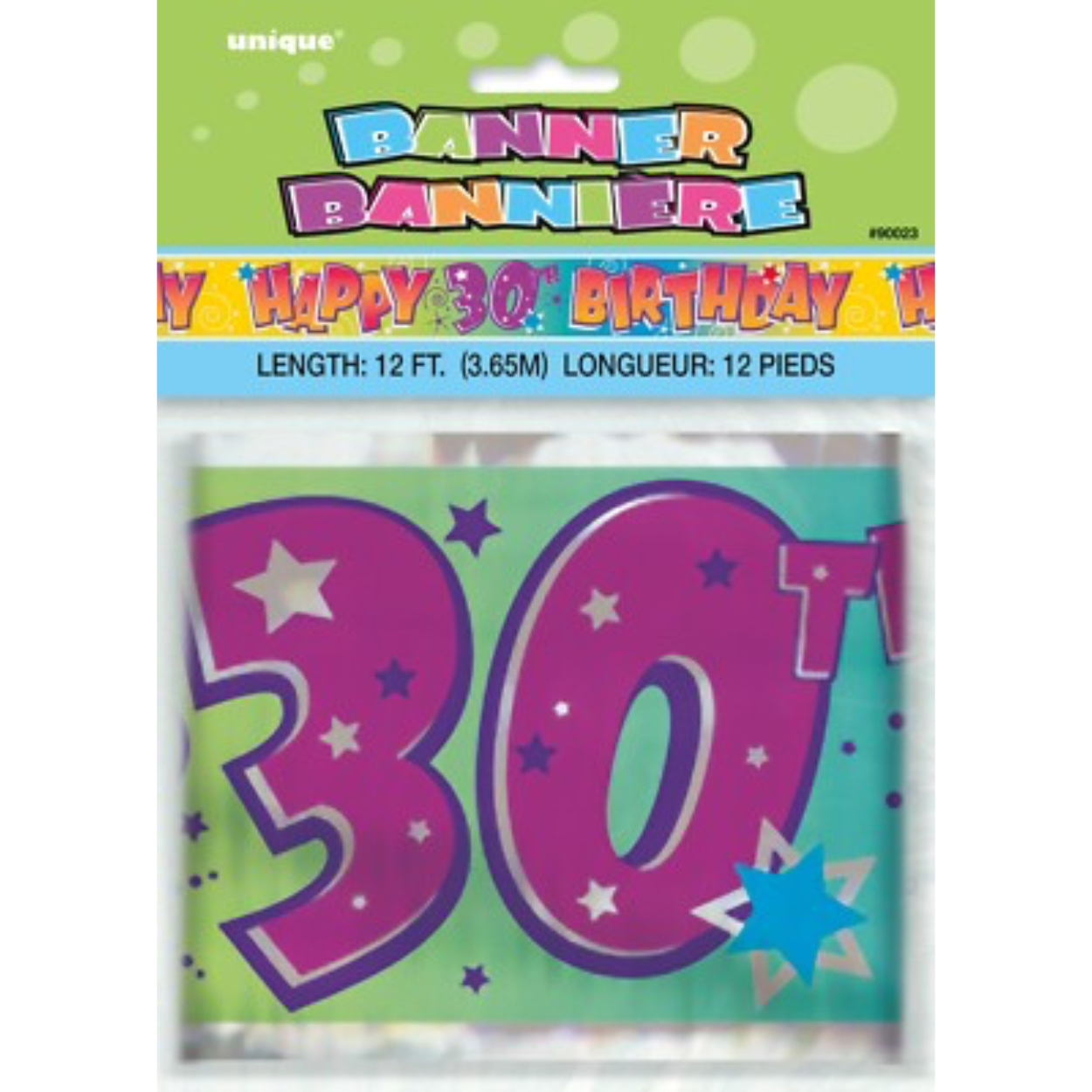 s-l400-4-2-1.jpg Foil Happy 30Th Bday Banner 12Ft. - Image 1