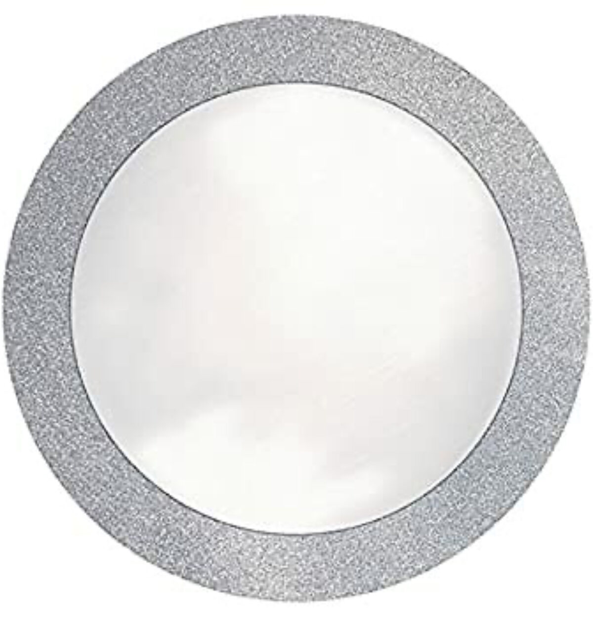 14" Round Silver Glitz Placemat with 2" Glitter Border 8ct.