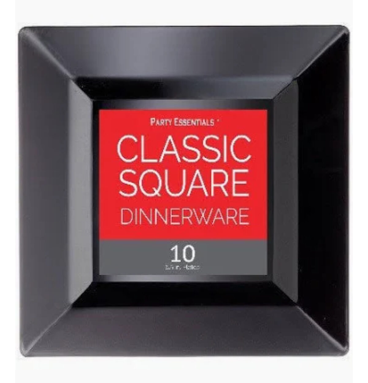 6.5 CLASSIC SQUARE PLATES BLACK 10CT.