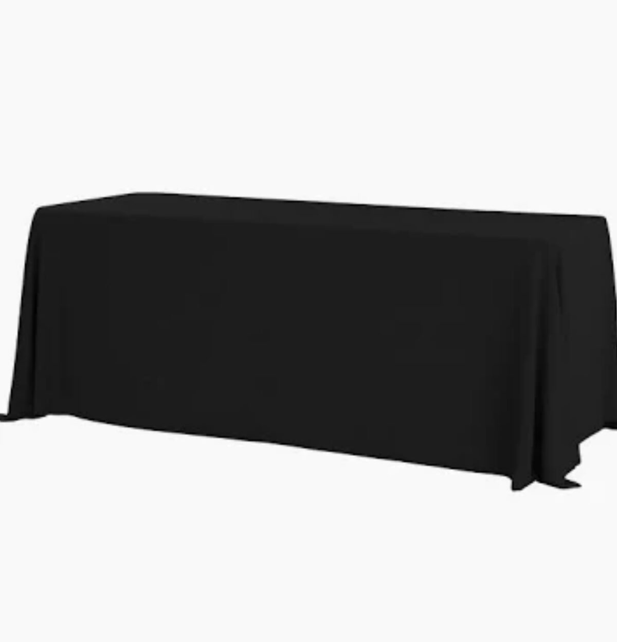 RECTANGLE BLACK FABRIC TABLECLOTH 1CT 56" X 110"
