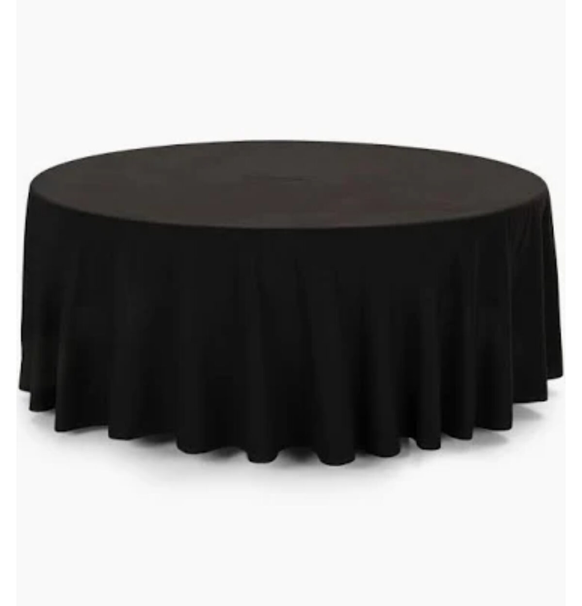 96" ROUND FABRIC TABLECLOTH, 1 PC/PACK Black