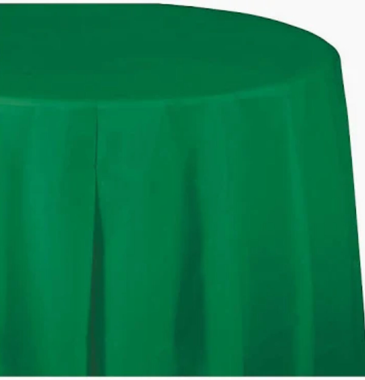 Emerald Green Solid Round Plastic Table Cover 84"