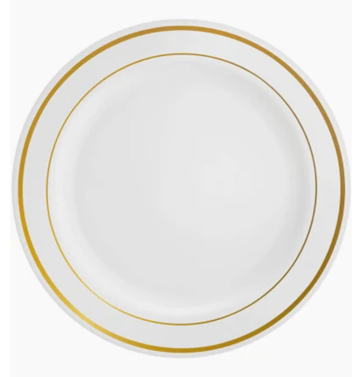 9" WHITE PLATE W/ GOLD HOT STAMP - 50CT.