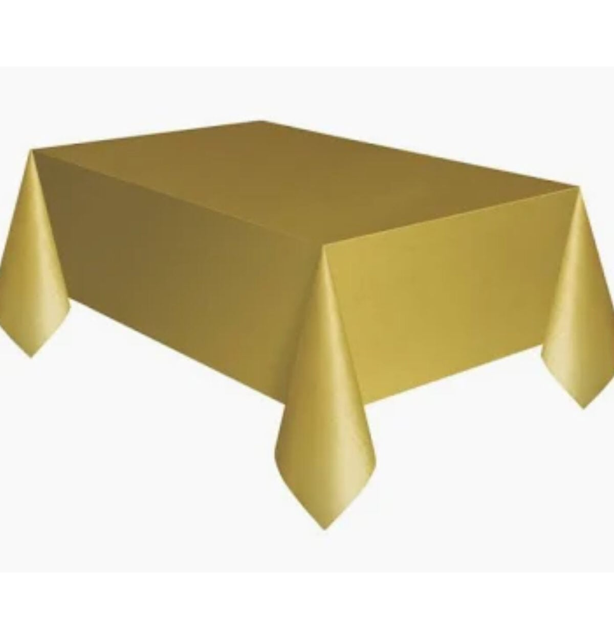 Gold Solid Rectangular Plastic Table Cover 54" x 108" - Short Fold