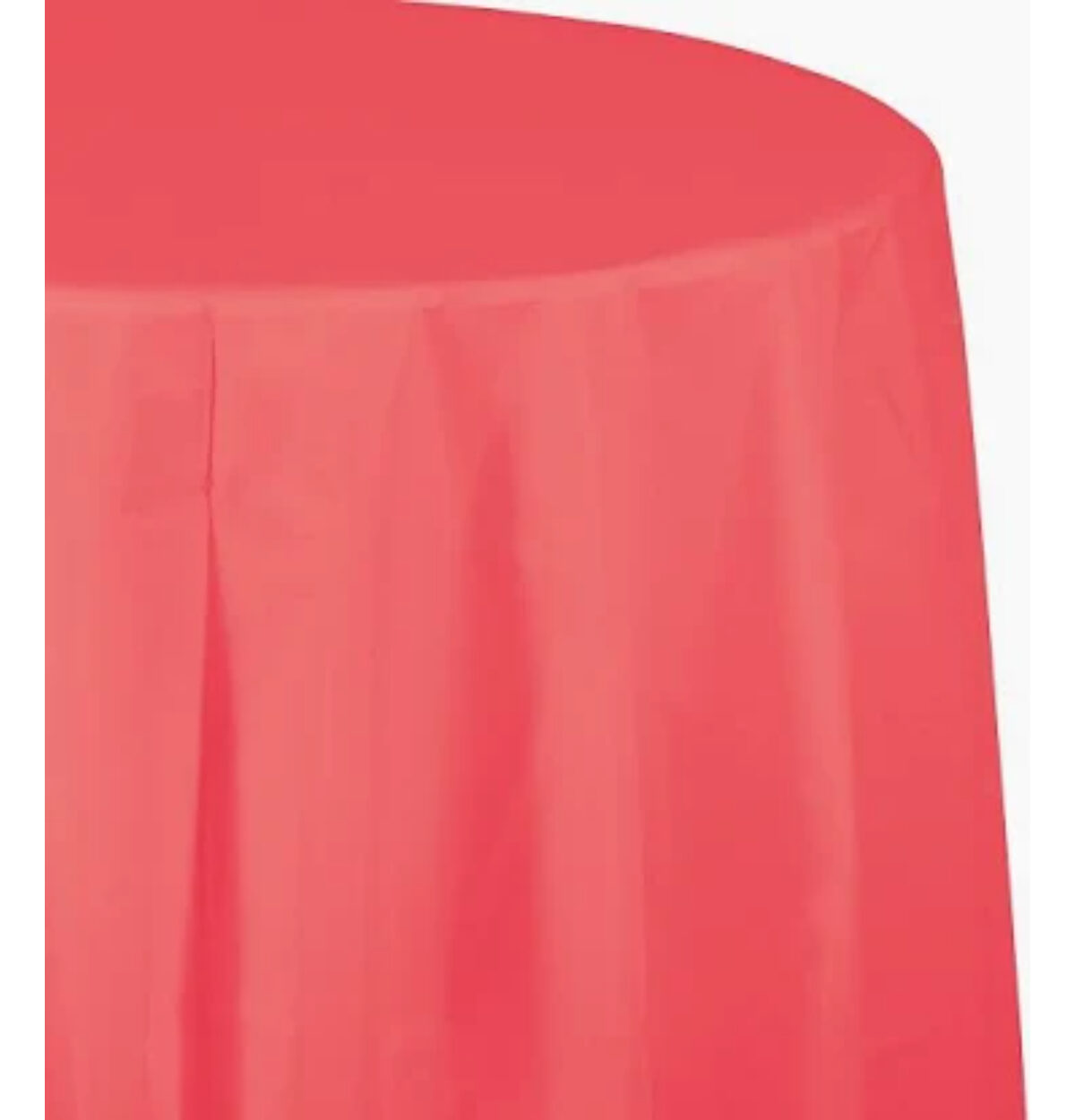 Coral Plastic Octy-Round Tablecover 82"