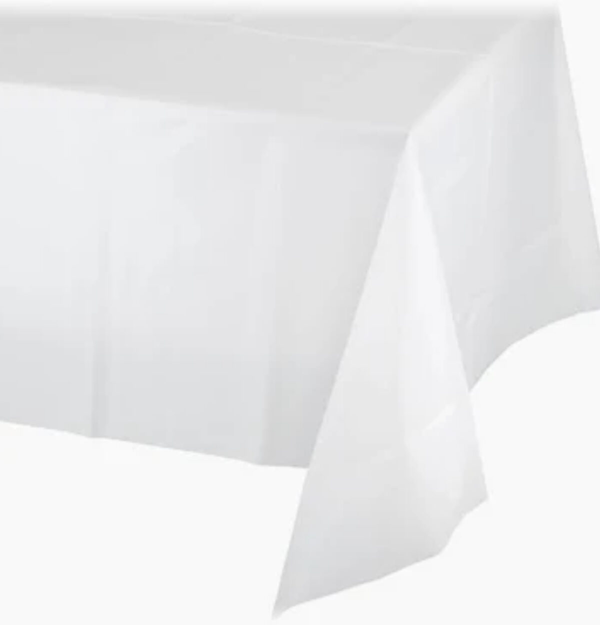 White Plastic Table Cover 54"x108in