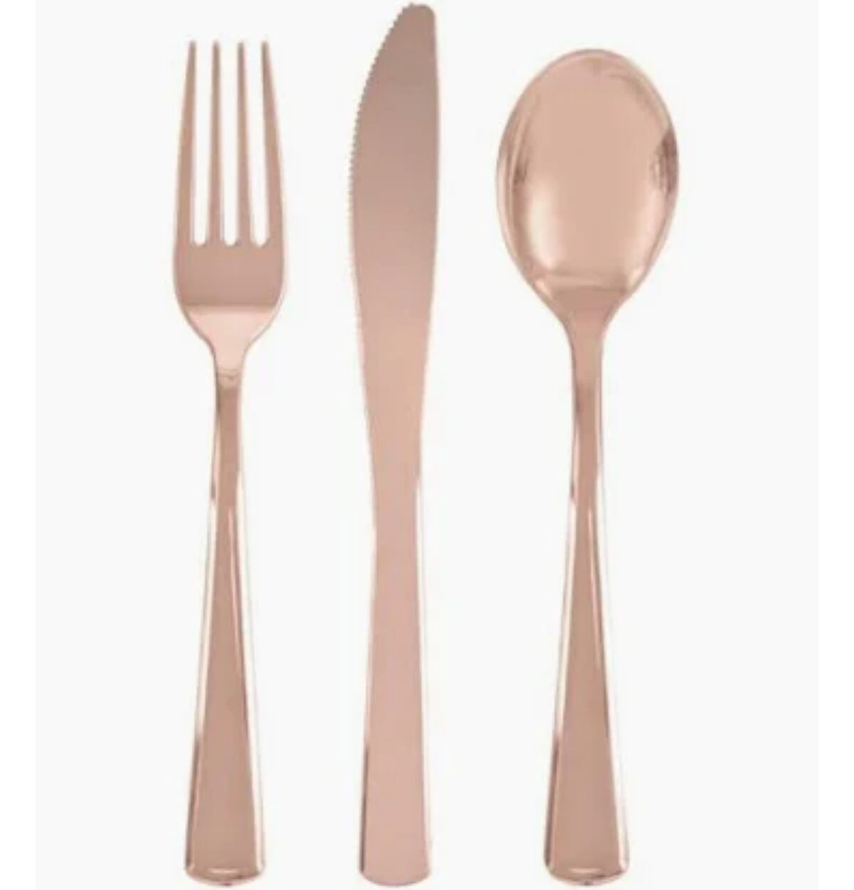 Rose Gold Solid Assorted Plastic Silverware 18ct.