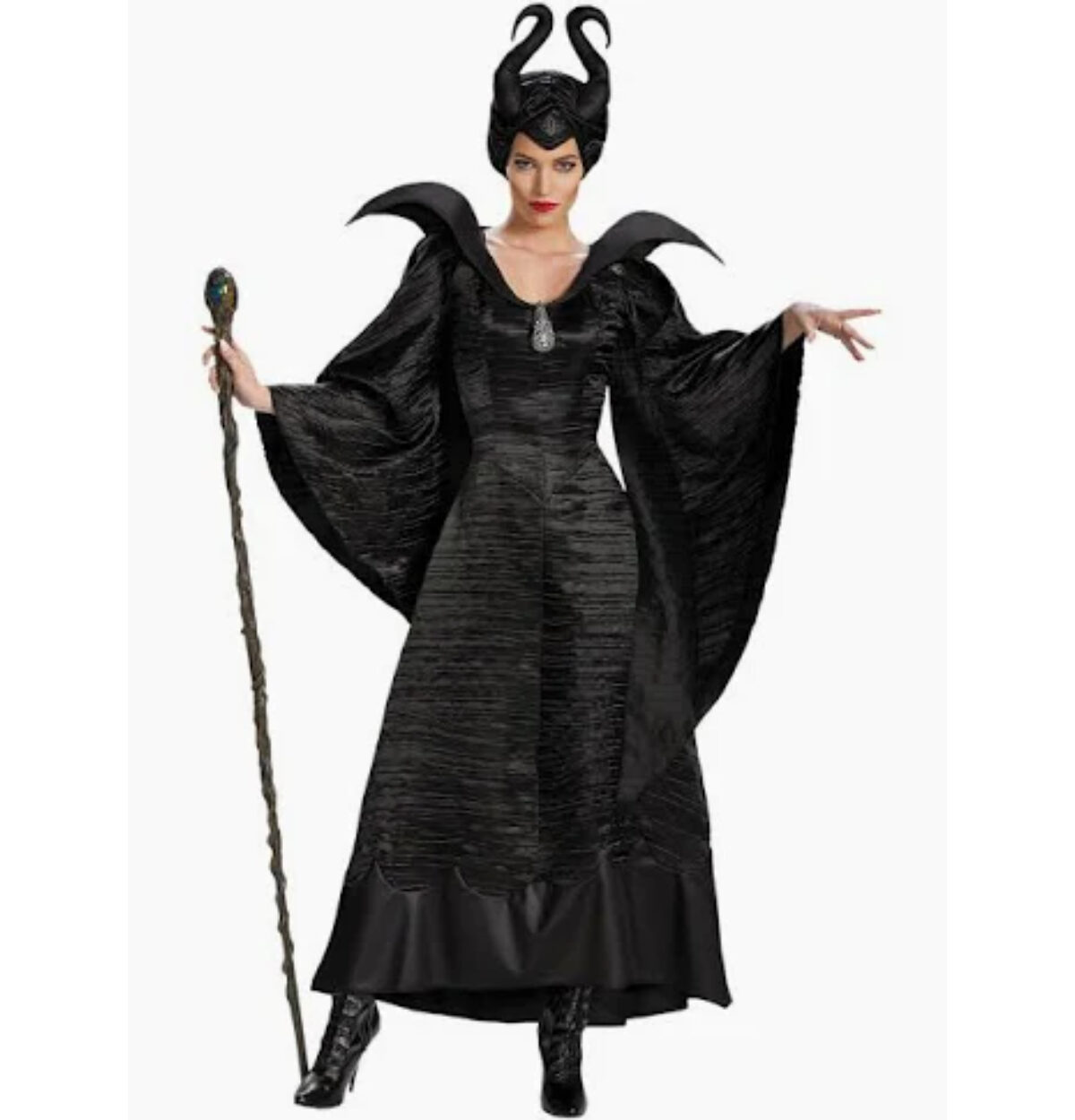 Maleficent Christening Black Gown Adult Deluxe Costume LG 12-14