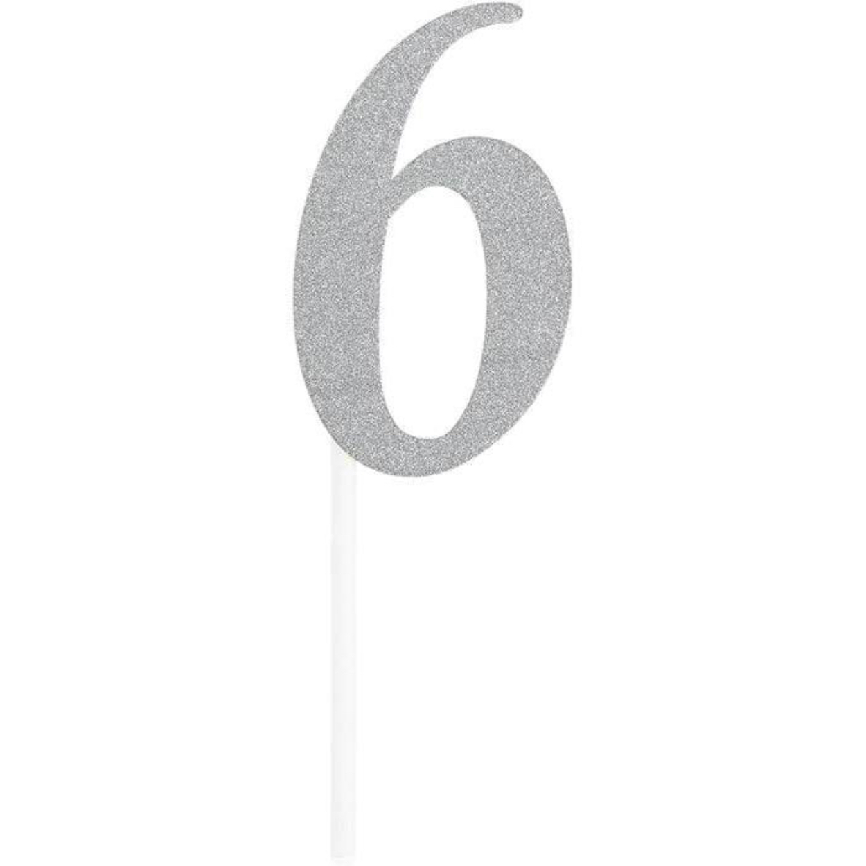 shopping-62.jpg Silver Number 6 Cake Topper - Image 1