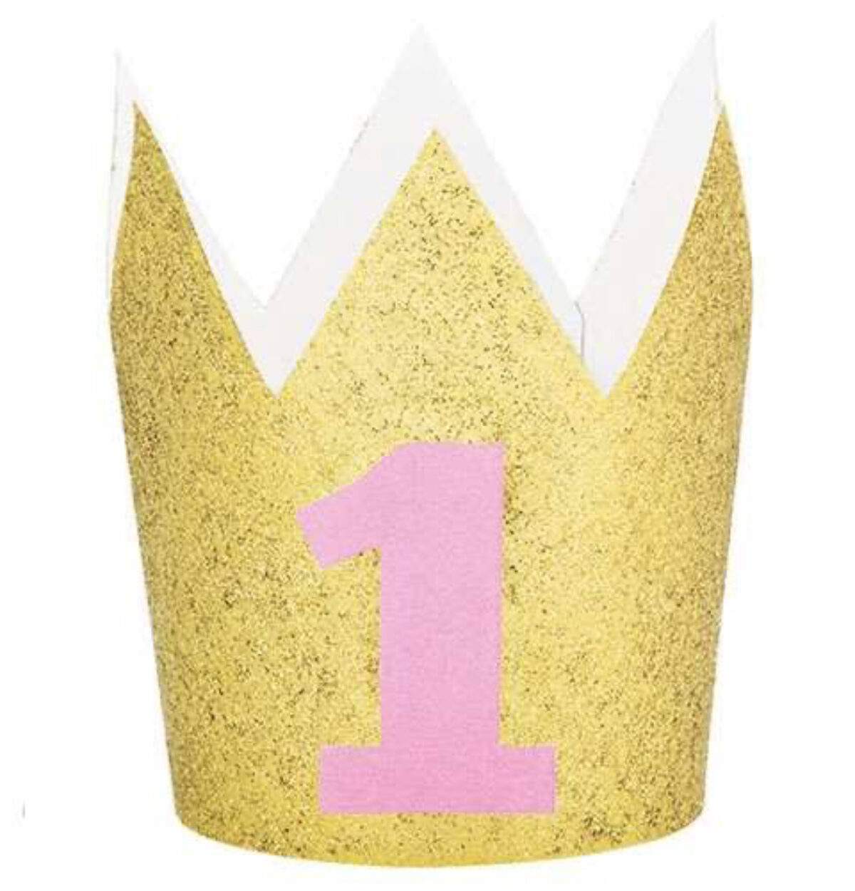 1st Birthday Pink Glitter Crown