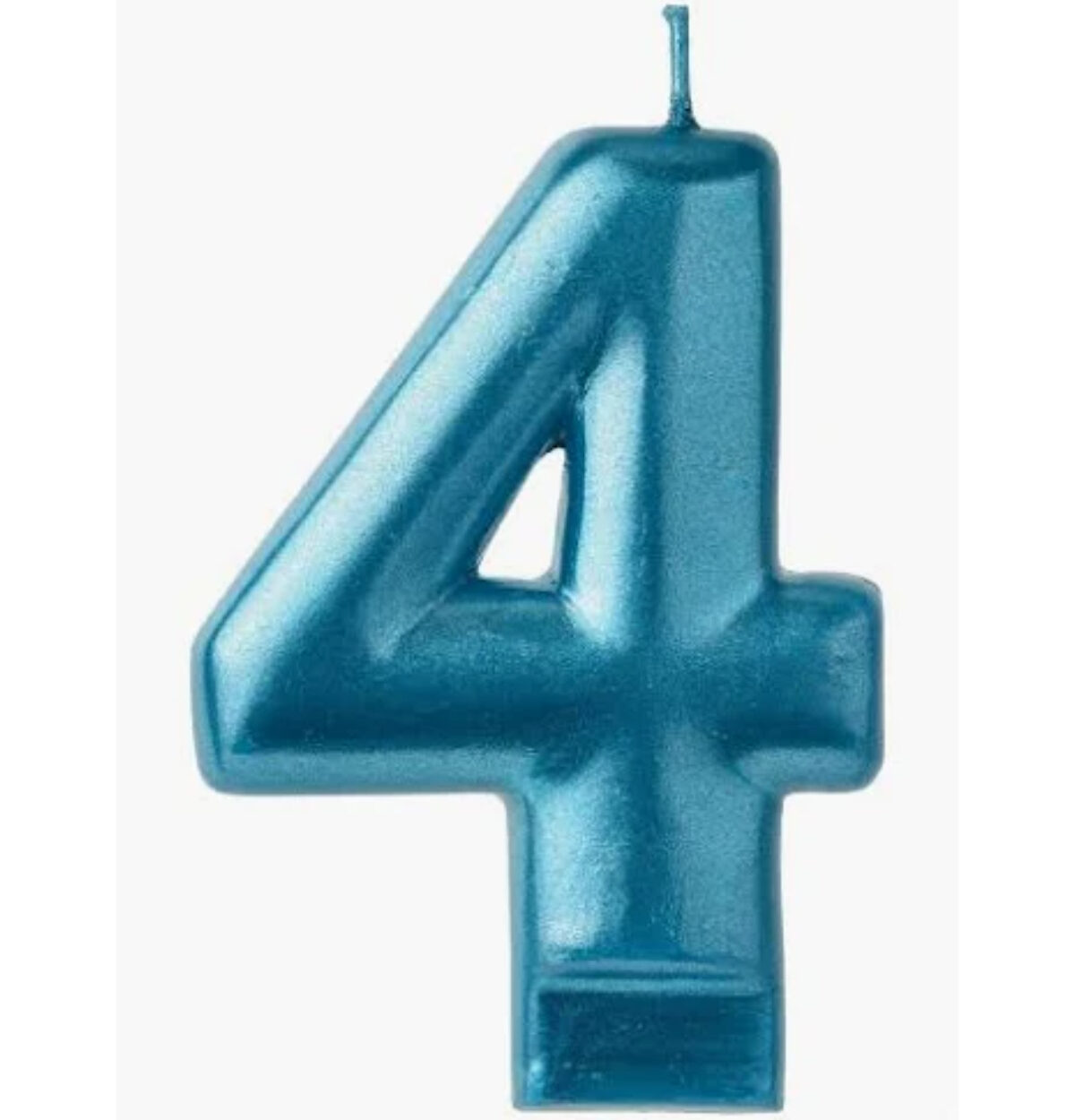 Numeral Candle #4 - Blue