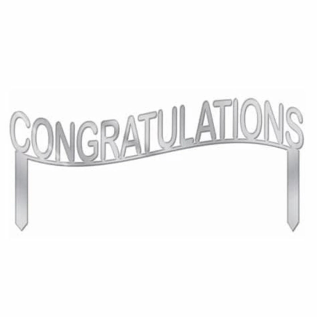 silver-congratulations-cake-topper.jpg CAKE TOPPER "CONGRATULATIONS" - Image 1