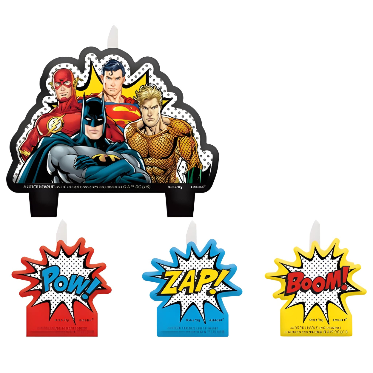 trjtlxjnv4b8dwvjint3-1.jpg Justice League Birthday Candle Set 4ct - Image 1