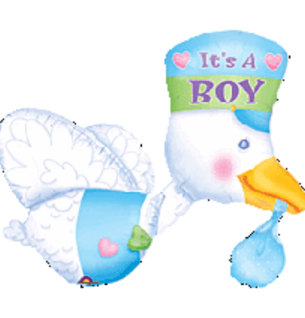 32" Stork - Boy Balloon