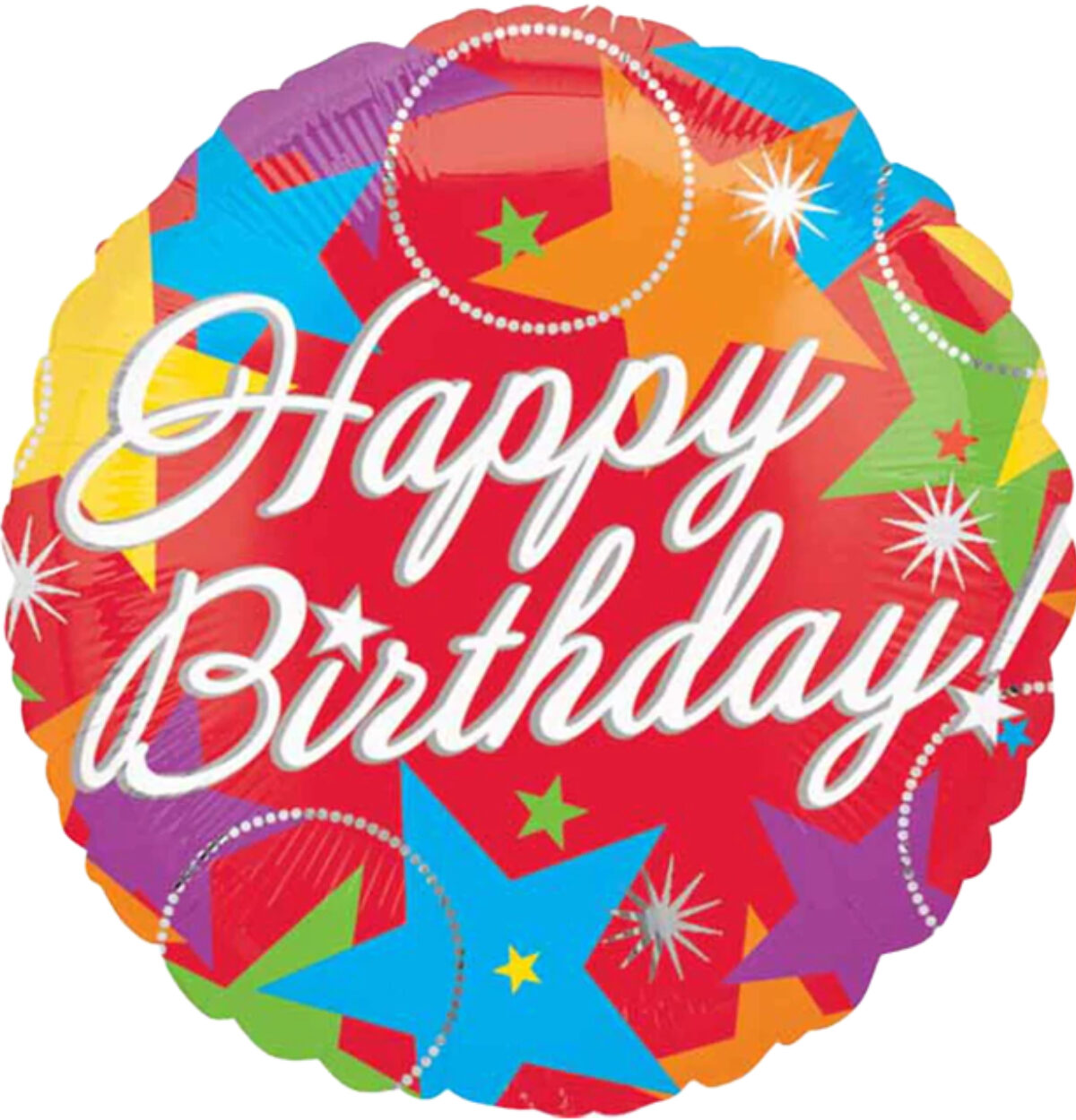 18" Bursting Bday Stars Balloon #67
