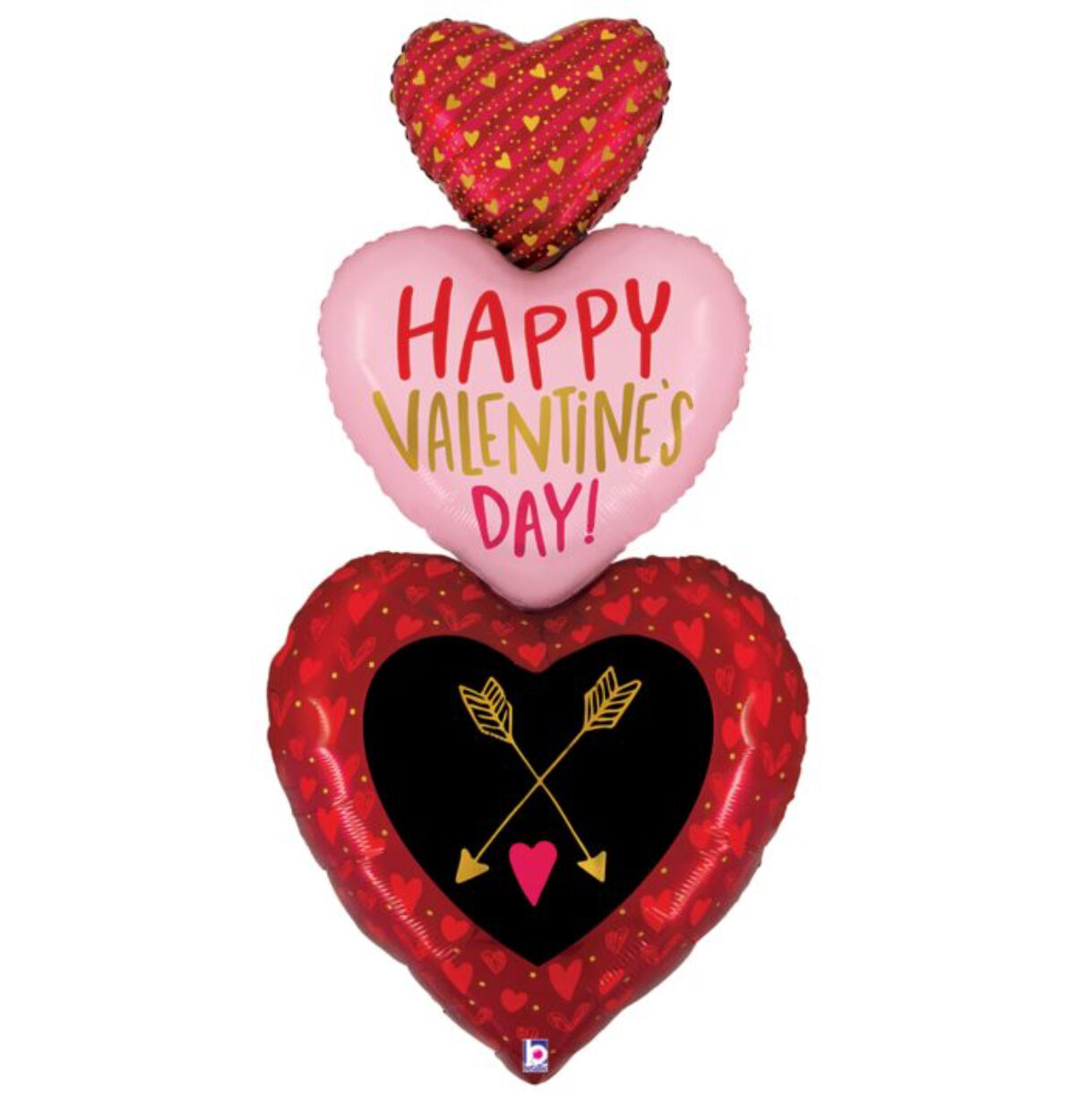 5' Special Delivery Valentine Heart Trio Balloon