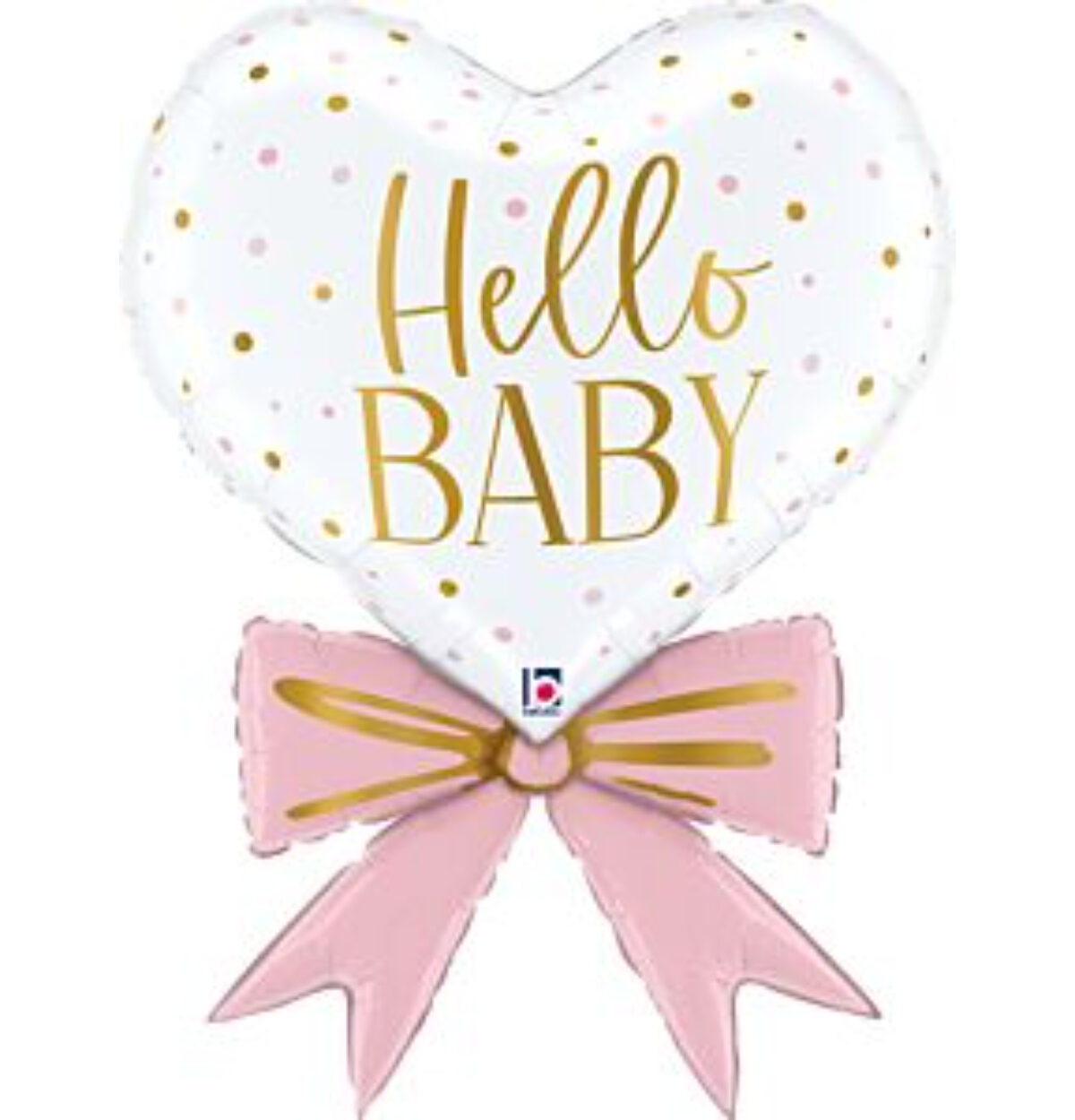 34" Pink Baby Bow Heart
