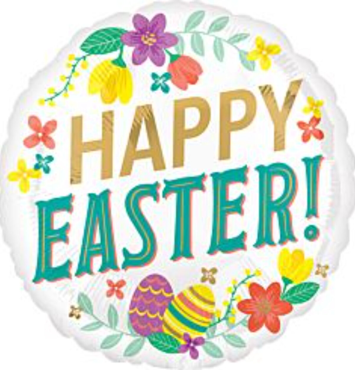 18" Easter Touch of Gold Balloon