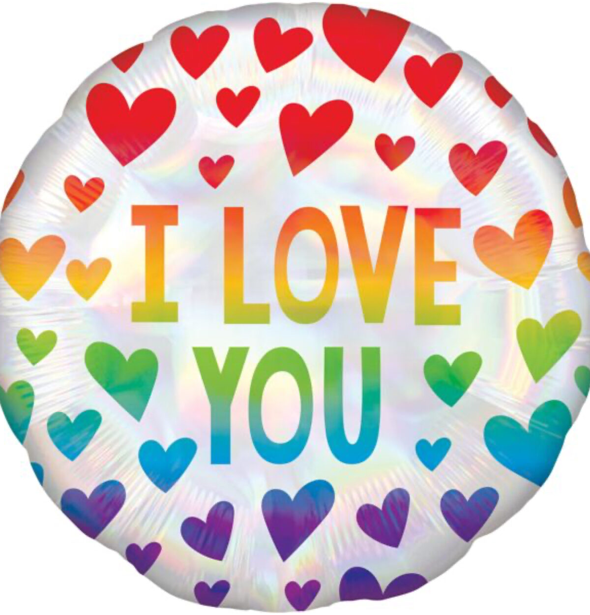 18" Iridescent Rainbow Hearts Holographic Balloon #37