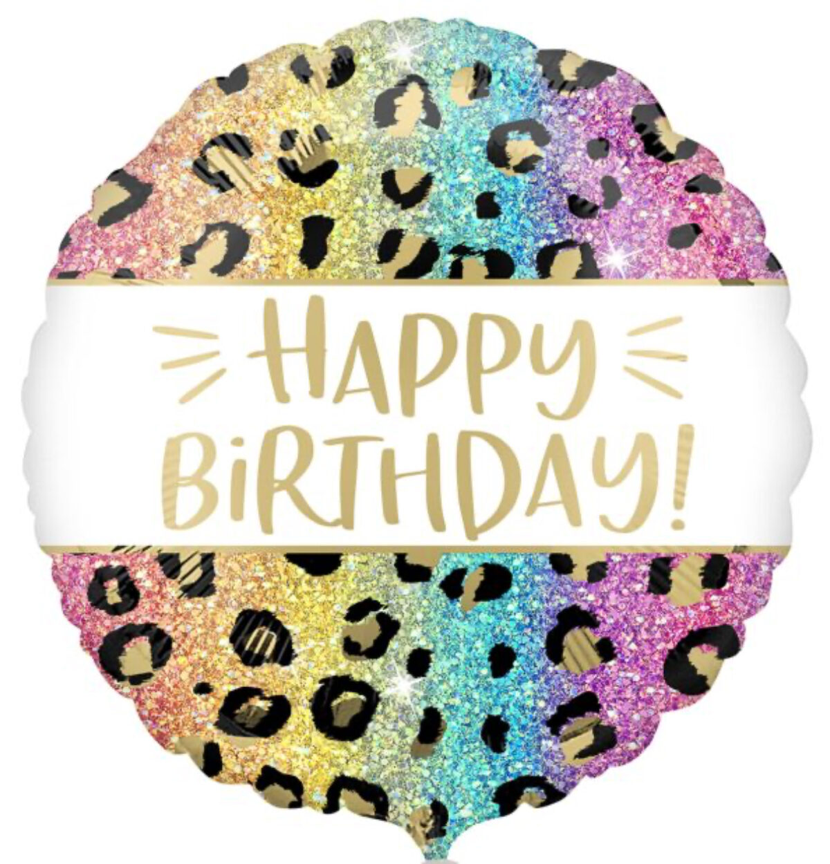 17" Pink Sparkle Leopard Birthday Balloon #2