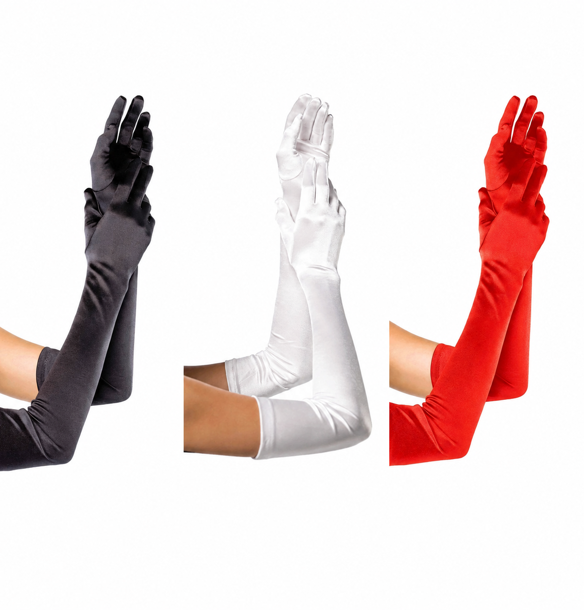 Extra Long Opera Length Satin Gloves