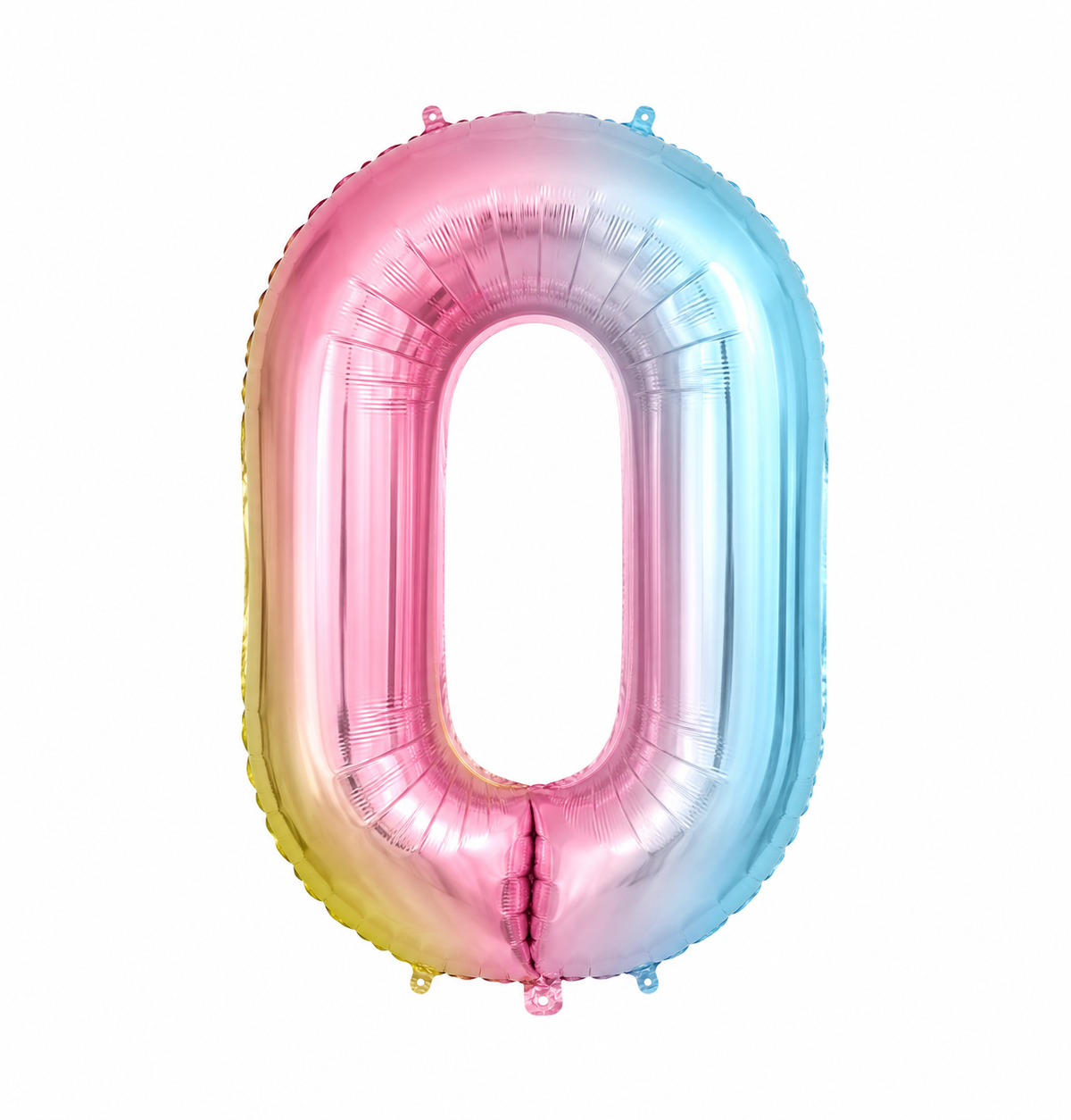 34" Rainbow Number 0 Foil Balloon