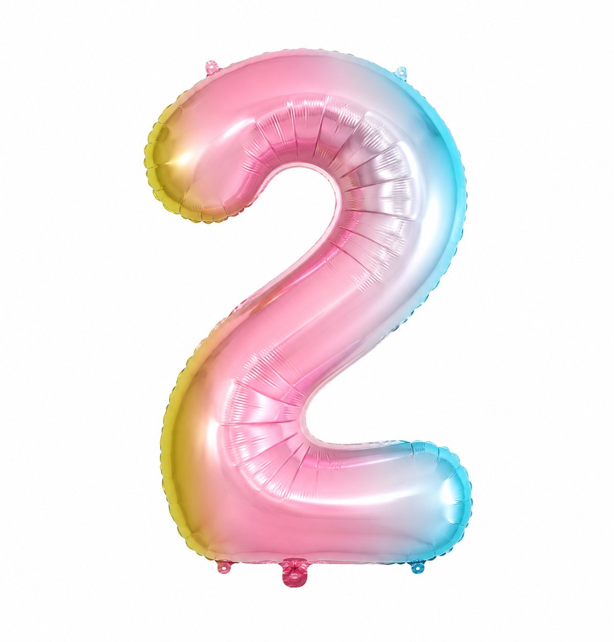 34" Rainbow Number 2 Foil Balloon