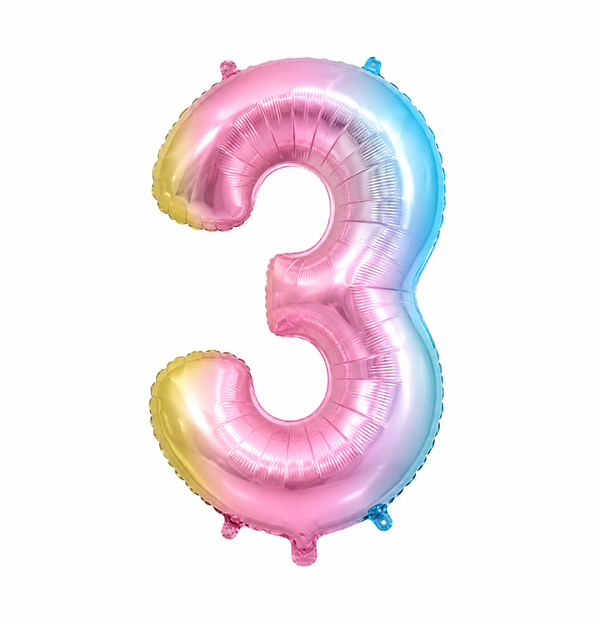 34" Rainbow Number 3 Foil Balloon