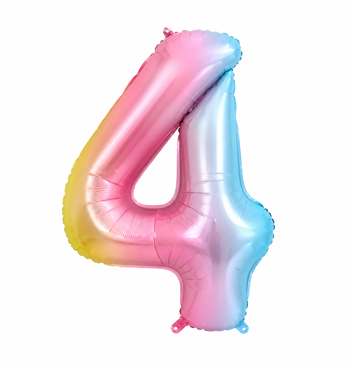 34" Rainbow Number 4 Foil Balloon