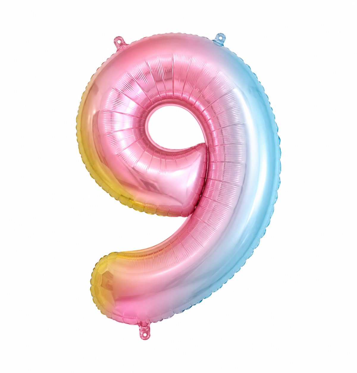 34" Rainbow Number 9 Foil Balloon