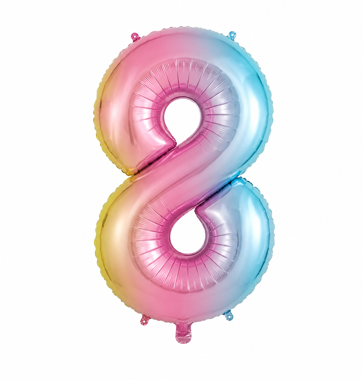 34" Rainbow Number 8 Foil Balloon
