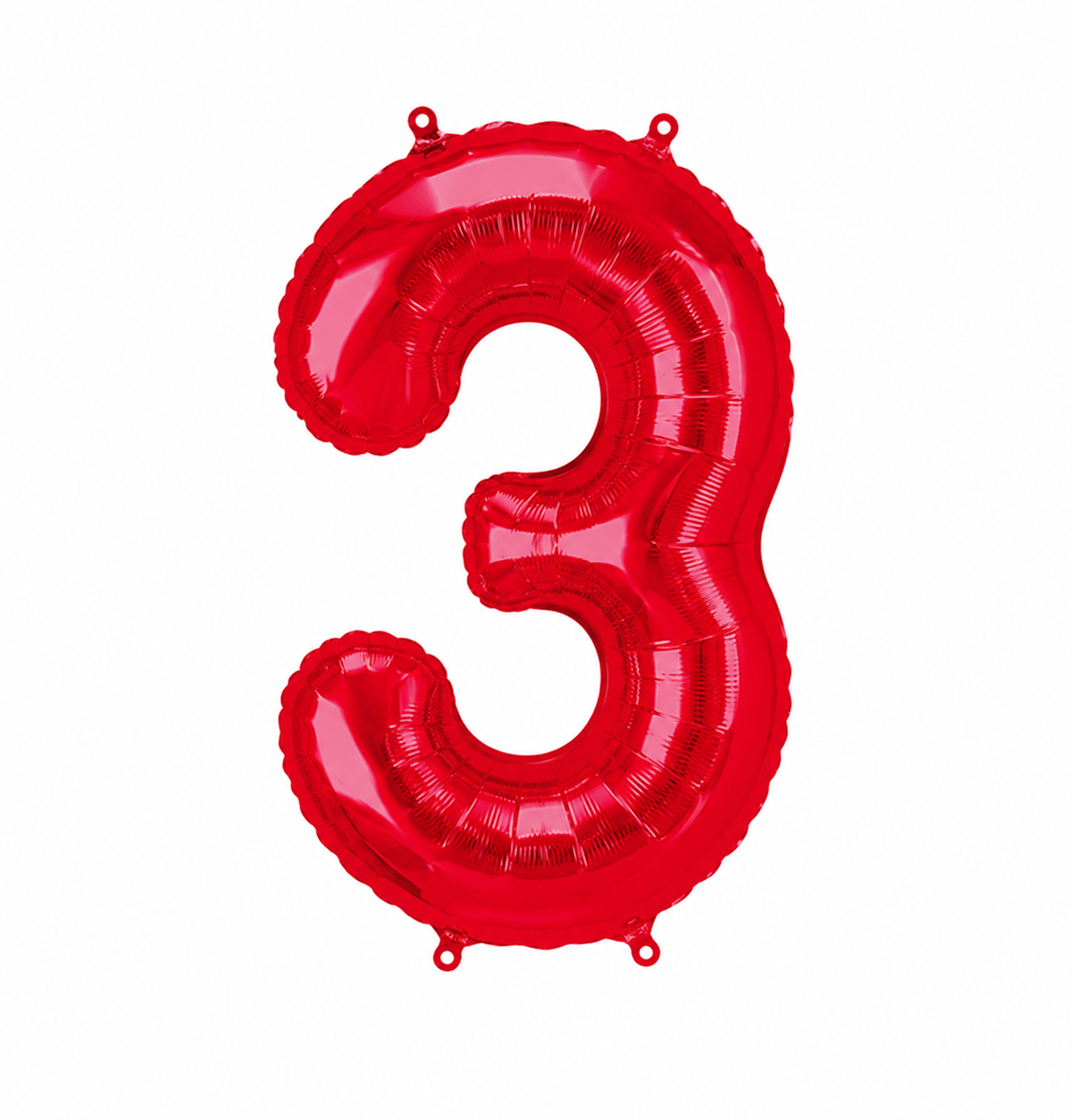 34" Red Number 3 Foil Balloon