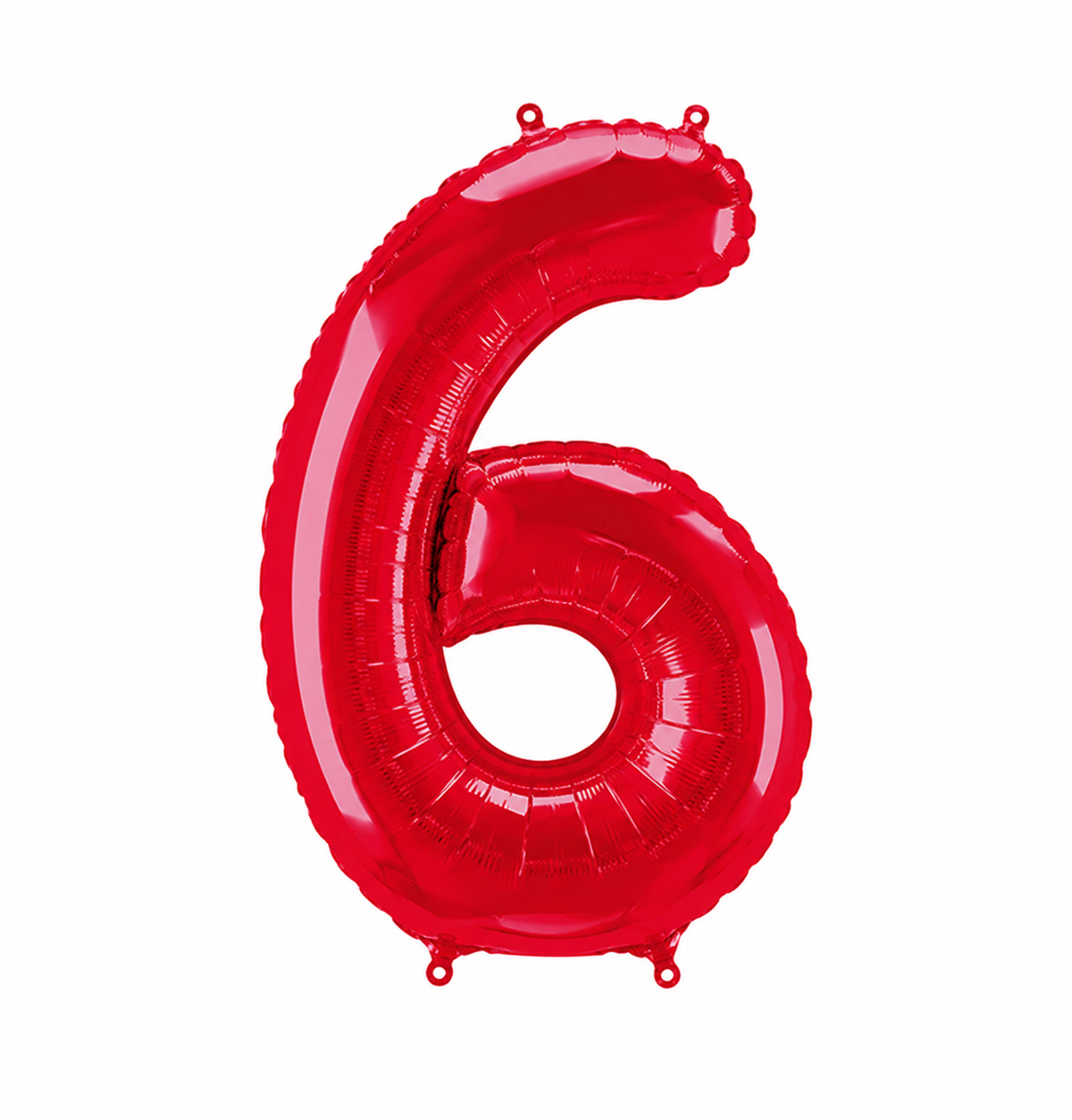 34" Red Number 6 Foil Balloon