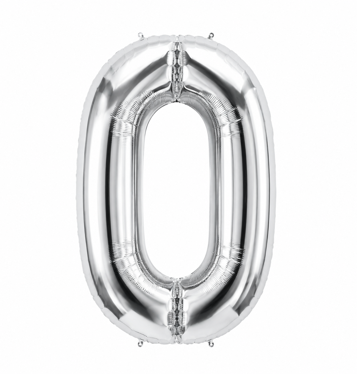 34" Silver Number 0 Foil Balloon