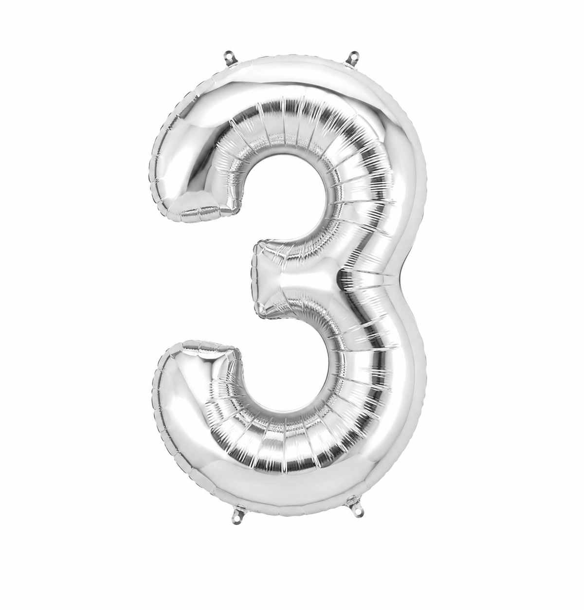 34" Silver Number 3 Foil Balloon