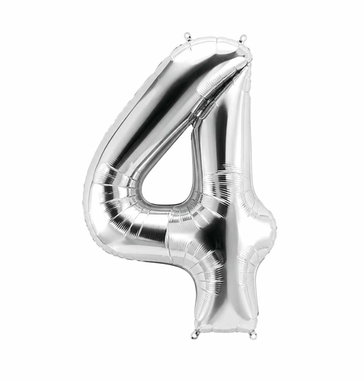 34" Silver Number 4 Foil Balloon