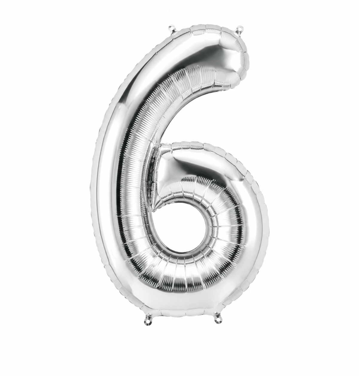 34" Silver Number 6 Foil Balloon