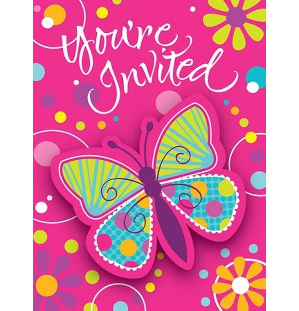 Butterfly Sparkle Invitations 8ct