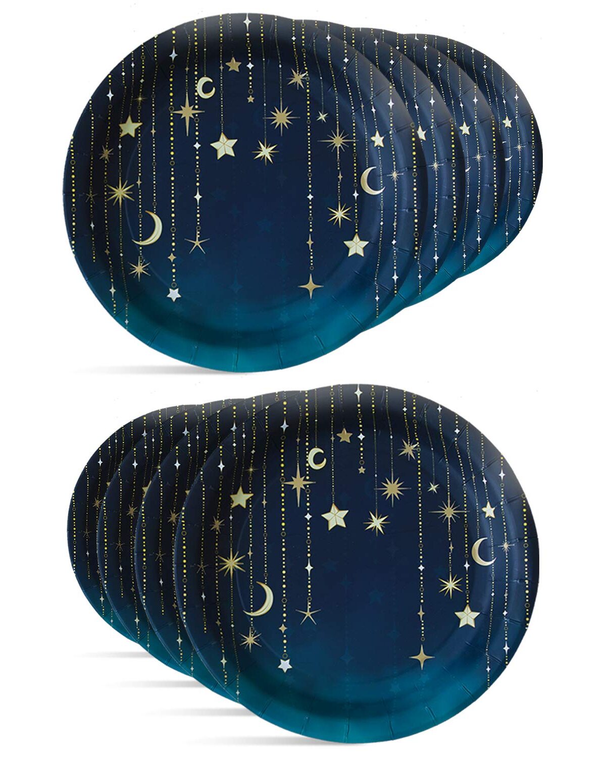 Starry Night Round Plates - 10 in, 8 pk
